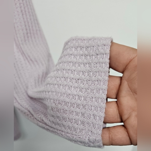 Paisley Sky Lavender Waffle Knit Hoodie - Picture 7 of 9